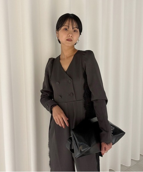 Ameri（アメリ）の「UND TAKE ON LACE ROMPERS（つなぎ/オールインワン