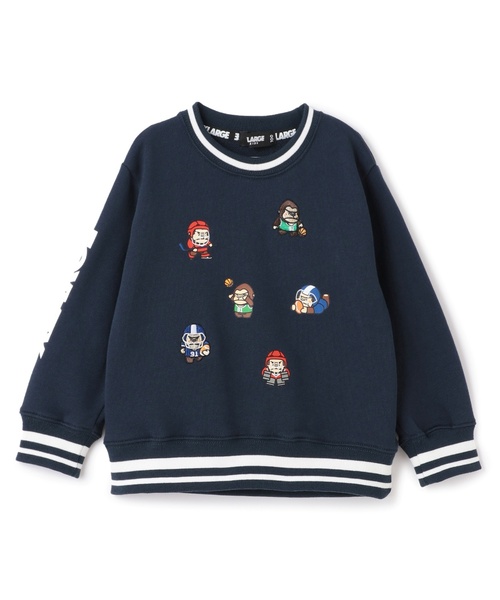 XLARGE KIDS(エクストララージキッズ)の「【残り赤80cmのみ!】スポーツファニーゴリラ刺しゅうトレーナー(スウェット・キッズ・イエロー/レッド/ネイビー・90cm/80cm/140cm/130cm/110cm/120cm/100cm)」の2枚目の写真
