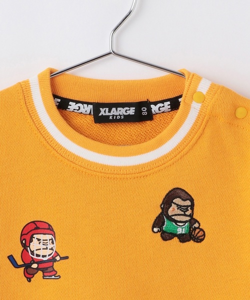 XLARGE KIDS(エクストララージキッズ)の「【残り赤80cmのみ!】スポーツファニーゴリラ刺しゅうトレーナー(スウェット・キッズ・イエロー/レッド/ネイビー・90cm/80cm/140cm/130cm/110cm/120cm/100cm)」の9枚目の写真