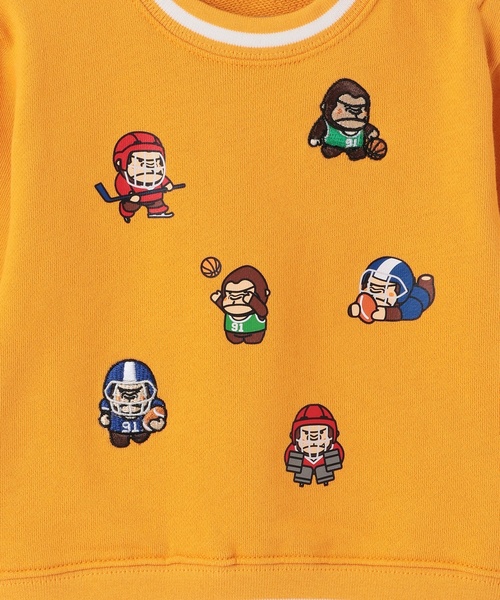 XLARGE KIDS(エクストララージキッズ)の「【残り赤80cmのみ!】スポーツファニーゴリラ刺しゅうトレーナー(スウェット・キッズ・イエロー/レッド/ネイビー・90cm/80cm/140cm/130cm/110cm/120cm/100cm)」の10枚目の写真