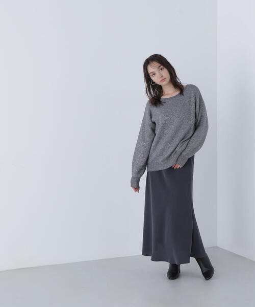 NATURAL BEAUTY BASIC(ナチュラルビューティーベーシック)の「◇スパンコールフェザーラメニット(ニット/セーター・レディース・オレンジ/ライトグリーン/グレー・FREE)」の12枚目の写真