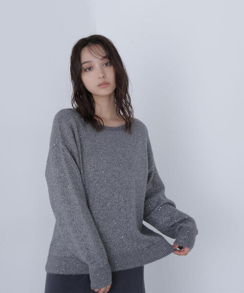 NATURAL BEAUTY BASIC(ナチュラルビューティーベーシック)の「◇スパンコールフェザーラメニット(ニット/セーター・レディース・オレンジ/ライトグリーン/グレー・FREE)」の17枚目の写真
