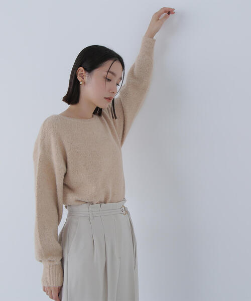 NATURAL BEAUTY BASIC(ナチュラルビューティーベーシック)の「◇スパンコールフェザーラメニット(ニット/セーター・レディース・オレンジ/ライトグリーン/グレー・FREE)」の6枚目の写真