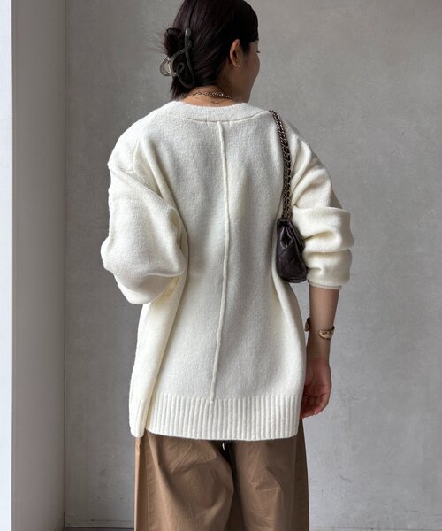 DouDou（ドゥドゥ）の「【WEB限定】Vネックワイドワイドカーディガン（カーディガン/ボレロ・レディース・レッド/キャメル/オフホワイト/チャコールグレー・FREE）」の22枚目の写真