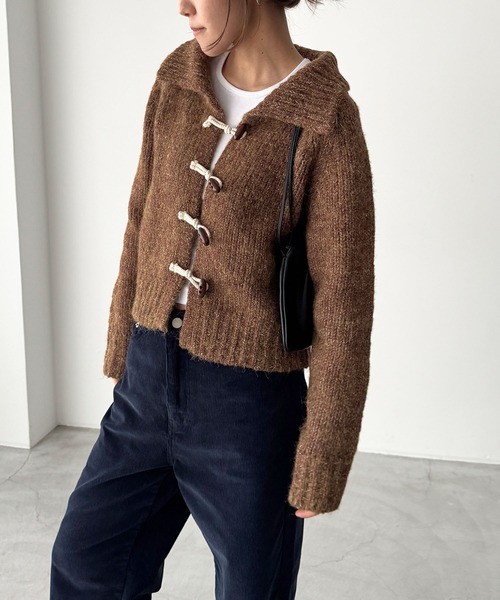 El mar トグルボタン襟付きニットカーディガン（カーディガン/ボレロ