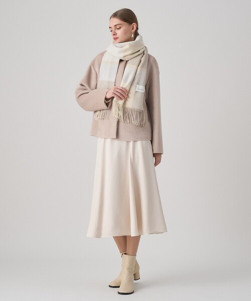 ANAYI（アナイ）の「パネルチェックカシミヤストール（ストール/ショール・レディース・レッド系その他/ベージュ系その他・FREE）」の4枚目の写真