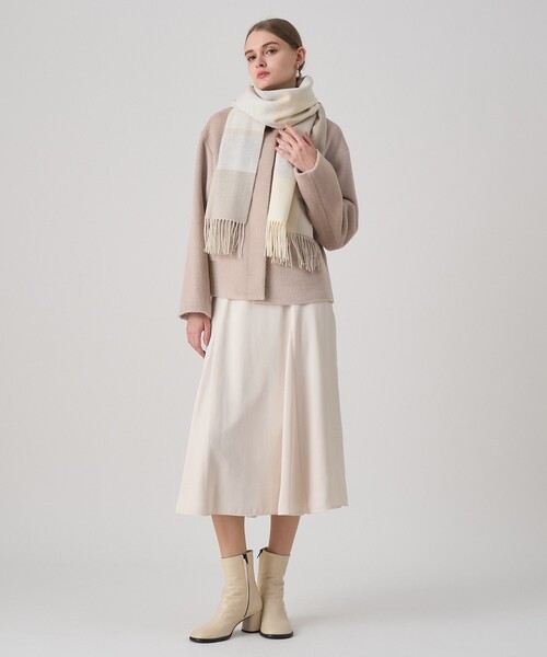 ANAYI（アナイ）の「パネルチェックカシミヤストール（ストール/ショール・レディース・レッド系その他/ベージュ系その他・FREE）」の5枚目の写真