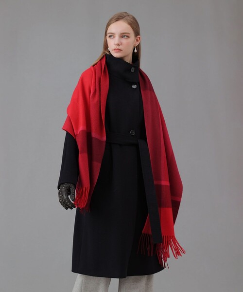 ANAYI（アナイ）の「パネルチェックカシミヤストール（ストール/ショール・レディース・レッド系その他/ベージュ系その他・FREE）」の7枚目の写真