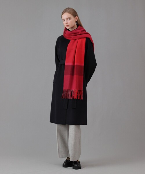 ANAYI（アナイ）の「パネルチェックカシミヤストール（ストール/ショール・レディース・レッド系その他/ベージュ系その他・FREE）」の8枚目の写真