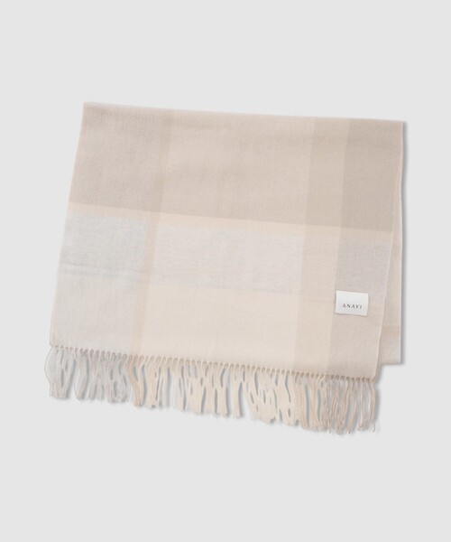 ANAYI（アナイ）の「パネルチェックカシミヤストール（ストール/ショール・レディース・レッド系その他/ベージュ系その他・FREE）」の10枚目の写真