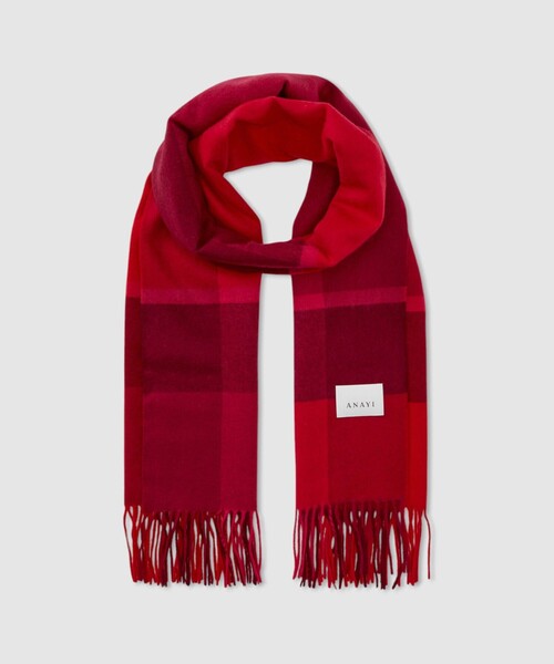 ANAYI（アナイ）の「パネルチェックカシミヤストール（ストール/ショール・レディース・レッド系その他/ベージュ系その他・FREE）」の13枚目の写真