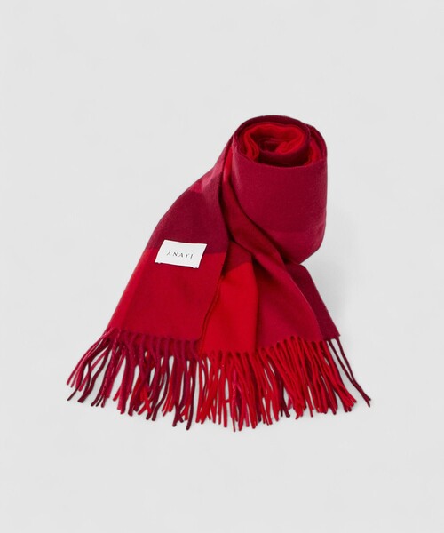 ANAYI（アナイ）の「パネルチェックカシミヤストール（ストール/ショール・レディース・レッド系その他/ベージュ系その他・FREE）」の14枚目の写真
