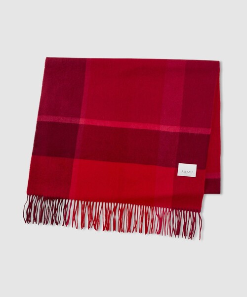 ANAYI（アナイ）の「パネルチェックカシミヤストール（ストール/ショール・レディース・レッド系その他/ベージュ系その他・FREE）」の15枚目の写真