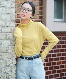 Live in comfort | リブ　イン　コンフォート　素肌のように心地よい　綿１００％のシアースキンハイネックトップス(Tシャツ/カットソー)