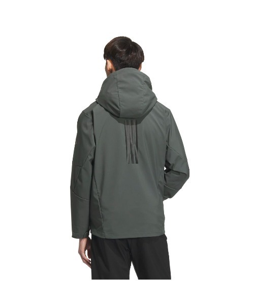 adidas(アディダス)の「アディダス adidas プレミアム スポーツ 圧着加工フリースウーブン フードジャケット(マウンテンパーカー・メンズ・ダークグリーン/チャコールグレー/ブラック・M/L/LL)」の4枚目の写真