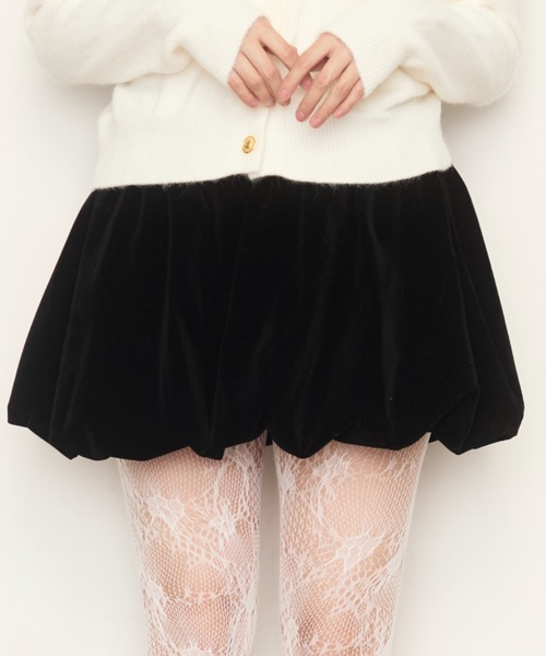 Nadana（ナダナ）の「ベロアバルーンスカート（スカート・レディース・ブラック/ブラウン・FREE）」の4枚目の写真
