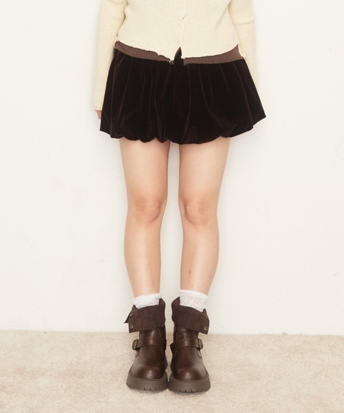 Nadana（ナダナ）の「ベロアバルーンスカート（スカート・レディース・ブラック/ブラウン・FREE）」の8枚目の写真