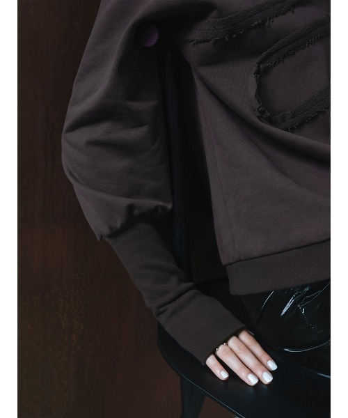sahara（サハラ）の「Curve Design Sweat/カーブデザインスウェット（スウェット・レディース・ライトグレー/チャコール/ネイビー・FREE）」の6枚目の写真
