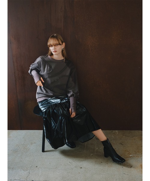 sahara（サハラ）の「Curve Design Sweat/カーブデザインスウェット（スウェット・レディース・ライトグレー/チャコール/ネイビー・FREE）」の8枚目の写真