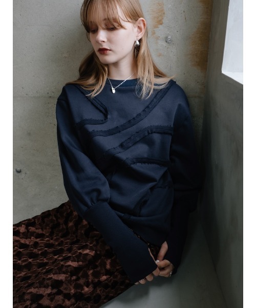 sahara（サハラ）の「Curve Design Sweat/カーブデザインスウェット（スウェット・レディース・ライトグレー/チャコール/ネイビー・FREE）」の14枚目の写真