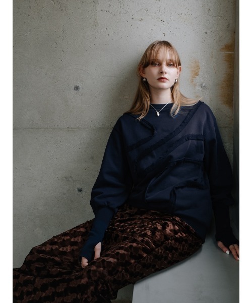 sahara（サハラ）の「Curve Design Sweat/カーブデザインスウェット（スウェット・レディース・ライトグレー/チャコール/ネイビー・FREE）」の15枚目の写真