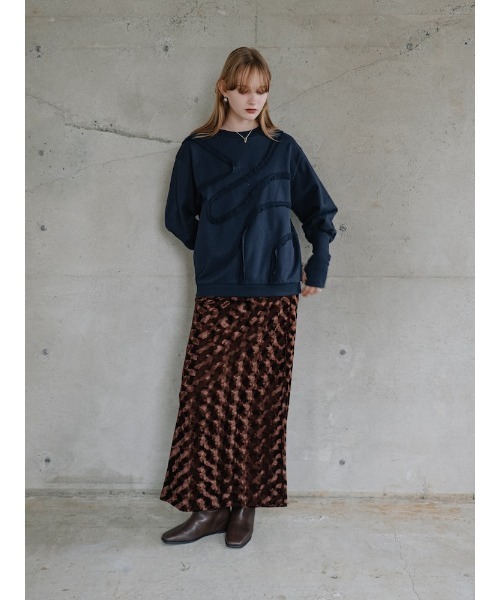 sahara（サハラ）の「Curve Design Sweat/カーブデザインスウェット（スウェット・レディース・ライトグレー/チャコール/ネイビー・FREE）」の17枚目の写真