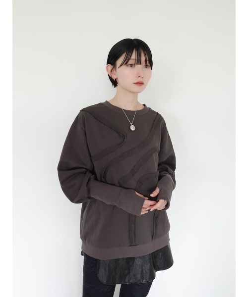 sahara（サハラ）の「Curve Design Sweat/カーブデザインスウェット（スウェット・レディース・ライトグレー/チャコール/ネイビー・FREE）」の9枚目の写真