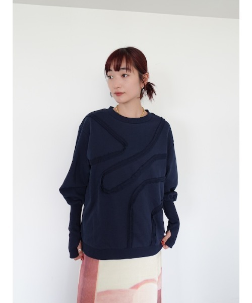 sahara（サハラ）の「Curve Design Sweat/カーブデザインスウェット（スウェット・レディース・ライトグレー/チャコール/ネイビー・FREE）」の19枚目の写真