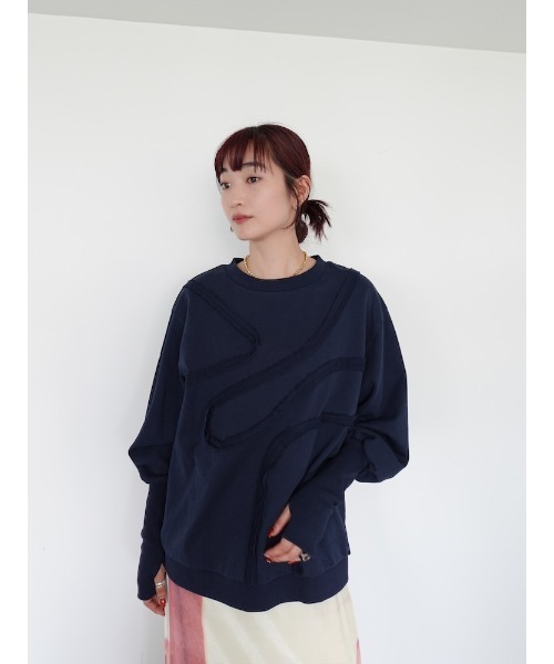 sahara（サハラ）の「Curve Design Sweat/カーブデザインスウェット（スウェット・レディース・ライトグレー/チャコール/ネイビー・FREE）」の20枚目の写真