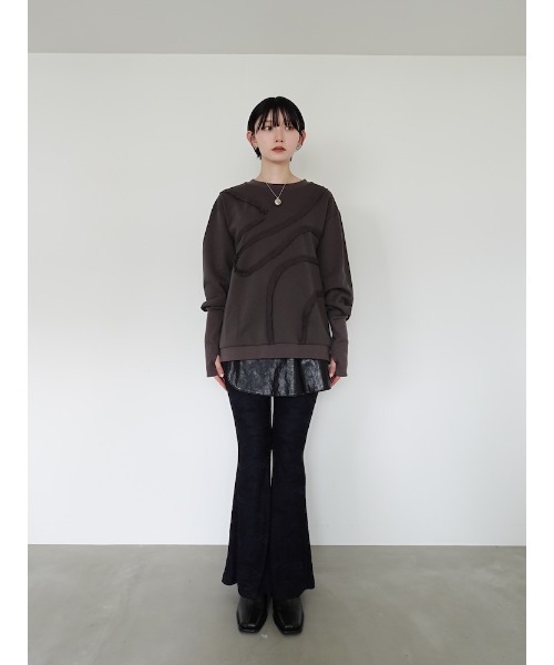 sahara（サハラ）の「Curve Design Sweat/カーブデザインスウェット（スウェット・レディース・ライトグレー/チャコール/ネイビー・FREE）」の11枚目の写真