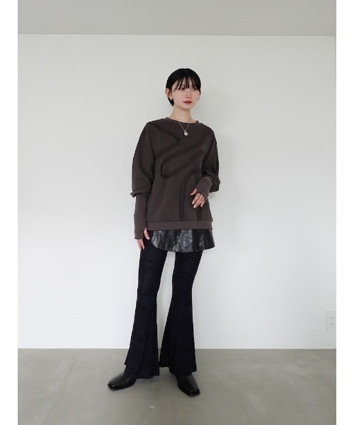 sahara（サハラ）の「Curve Design Sweat/カーブデザインスウェット（スウェット・レディース・ライトグレー/チャコール/ネイビー・FREE）」の10枚目の写真
