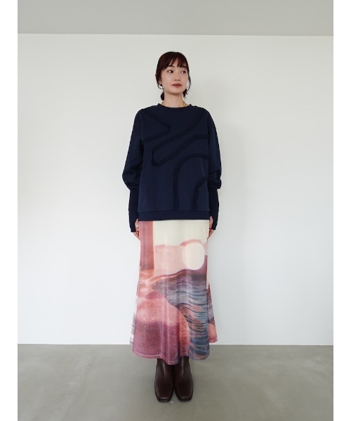 sahara（サハラ）の「Curve Design Sweat/カーブデザインスウェット（スウェット・レディース・ライトグレー/チャコール/ネイビー・FREE）」の21枚目の写真