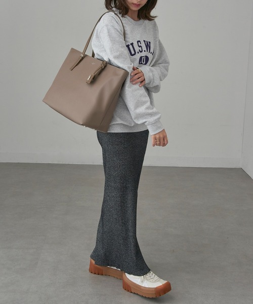 U.S. POLO ASSN.（ユーエスポロアッスン）の「【U.S. POLO ASSN.】≪別注≫ キーリング付 クラシックトートバッグ PC A4サイズ収納可能 ビジネスバッグ 通勤 通学（トートバッグ・レディース・ブラウン/ブラック/グレイッシュベージュ・FREE）」の22枚目の写真