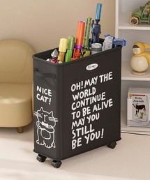 Made in I（メイドインアイ）の「CAT LOGOキャスター付きスリム収納バスケット（収納グッズ）」