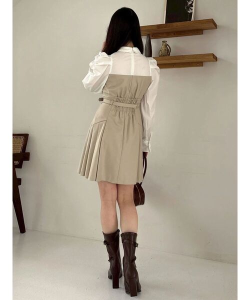 セール】長袖レイヤードシャツミニワンピース（ワンピース）｜dazzlin