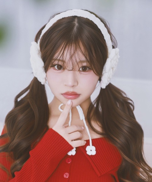 ニットイヤーマフ/イヤマフ/耳当て/フラワー/NEO森ガール（イヤーマフ