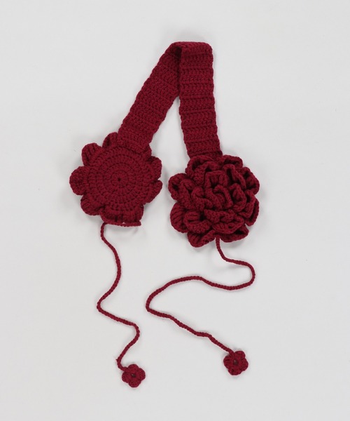 ニットイヤーマフ/イヤマフ/耳当て/フラワー/NEO森ガール（イヤーマフ