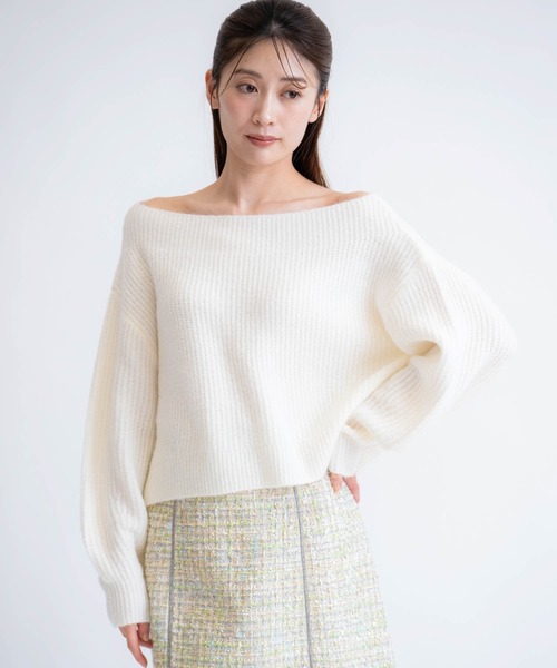 NOELA(ノエラ)の「2WAYオフショルニット(ニット/セーター・レディース・オフホワイト/レッド/サックスブルー・フリー)」の21枚目の写真