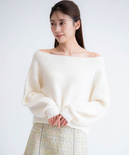 NOELA(ノエラ)の「2WAYオフショルニット(ニット/セーター・レディース・オフホワイト/レッド/サックスブルー・フリー)」の22枚目の写真