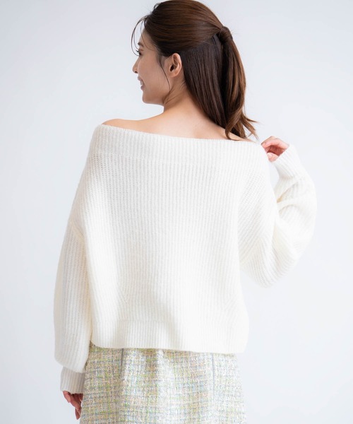 NOELA(ノエラ)の「2WAYオフショルニット(ニット/セーター・レディース・オフホワイト/レッド/サックスブルー・フリー)」の18枚目の写真