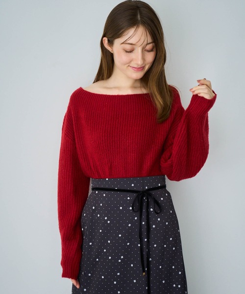 NOELA(ノエラ)の「2WAYオフショルニット(ニット/セーター・レディース・オフホワイト/レッド/サックスブルー・フリー)」の16枚目の写真