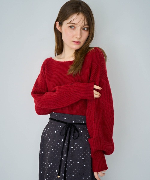 NOELA(ノエラ)の「2WAYオフショルニット(ニット/セーター・レディース・オフホワイト/レッド/サックスブルー・フリー)」の17枚目の写真