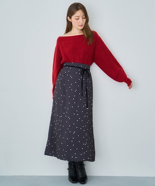 NOELA(ノエラ)の「2WAYオフショルニット(ニット/セーター・レディース・オフホワイト/レッド/サックスブルー・フリー)」の12枚目の写真