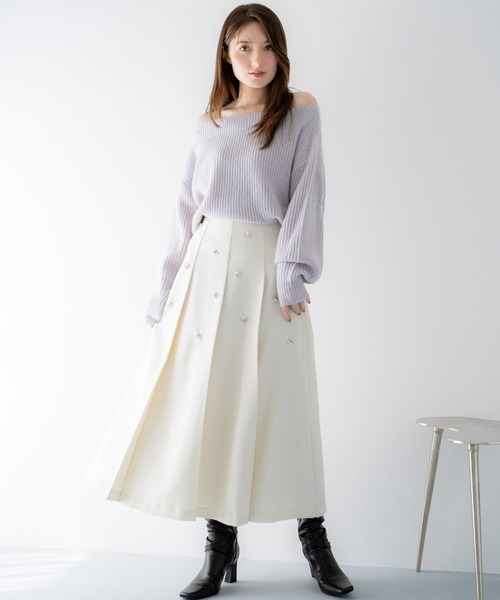 NOELA(ノエラ)の「2WAYオフショルニット(ニット/セーター・レディース・オフホワイト/レッド/サックスブルー・フリー)」の7枚目の写真