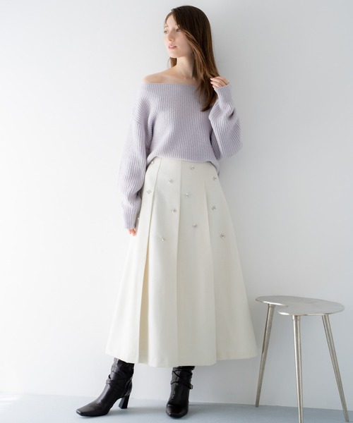 NOELA(ノエラ)の「2WAYオフショルニット(ニット/セーター・レディース・オフホワイト/レッド/サックスブルー・フリー)」の8枚目の写真