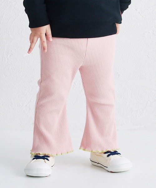 MIKI HOUSE(ミキハウス)の「【WEB限定】リブニットフレアパンツ(その他パンツ・キッズ・ネイビー/ホワイト/ピンク/イエロー・120cm/110cm/100cm/90cm/80cm/130cm)」の1枚目の写真