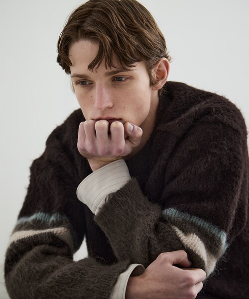 PUBLIC TOKYO(パブリックトウキョウ)の「グラデーションソフトモヘアニット(ニット/セーター・メンズ・ブラック/ブラウン/ベージュ・1/2)」の2枚目の写真