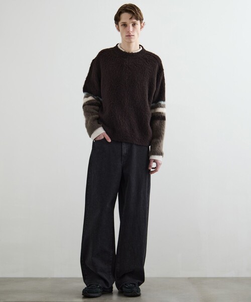 PUBLIC TOKYO(パブリックトウキョウ)の「グラデーションソフトモヘアニット(ニット/セーター・メンズ・ブラック/ブラウン/ベージュ・1/2)」の7枚目の写真