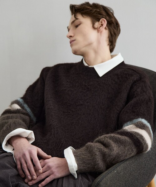 PUBLIC TOKYO(パブリックトウキョウ)の「グラデーションソフトモヘアニット(ニット/セーター・メンズ・ブラック/ブラウン/ベージュ・1/2)」の11枚目の写真