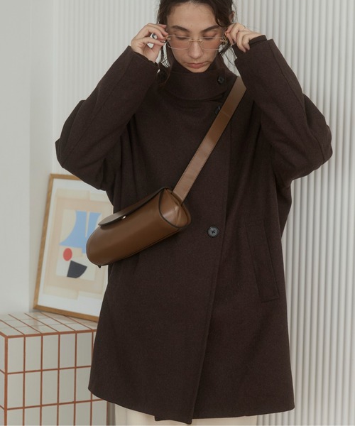 セール】2WAY スタンドカラーハーフコート（ピーコート）｜ANGIE